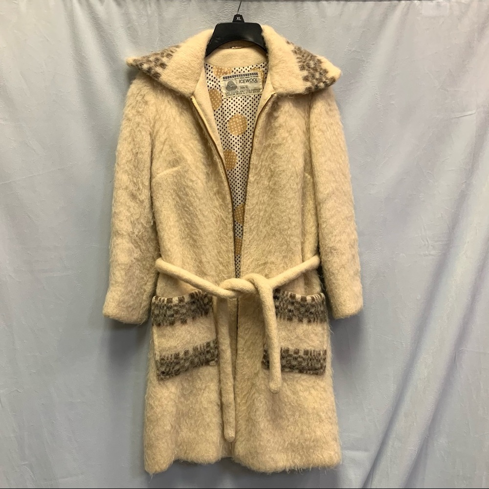 Vintage 1960s Icewool Long Coat, Size S